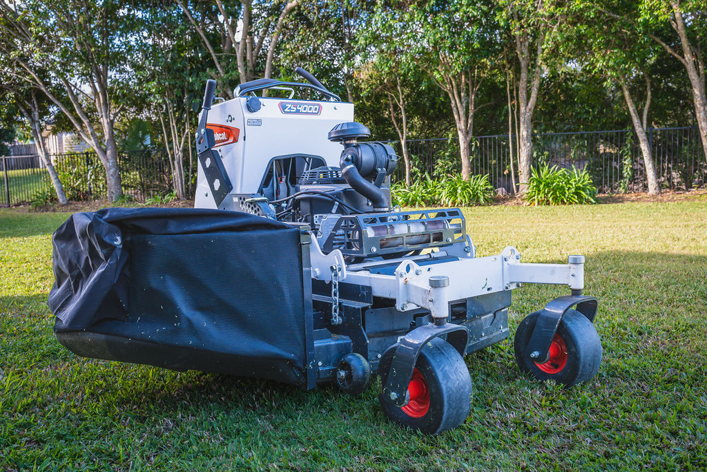 Bobcat zero-turn mower on a well-kept lawn